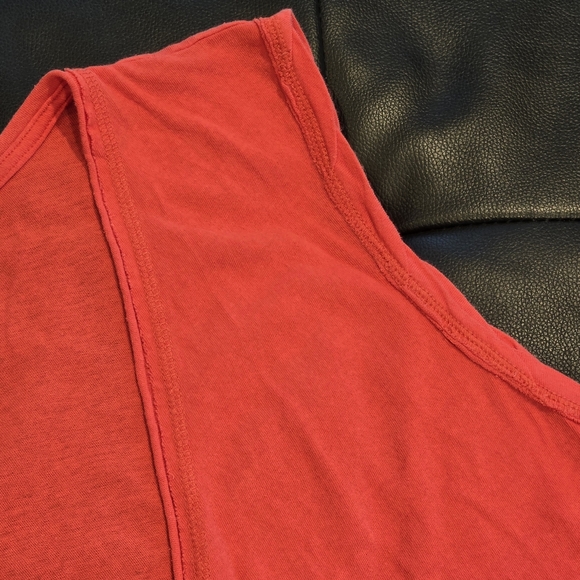 Free People Deep V Coral Oversized Tank Top‎ Size Medium NWT - Picture 7 of 10